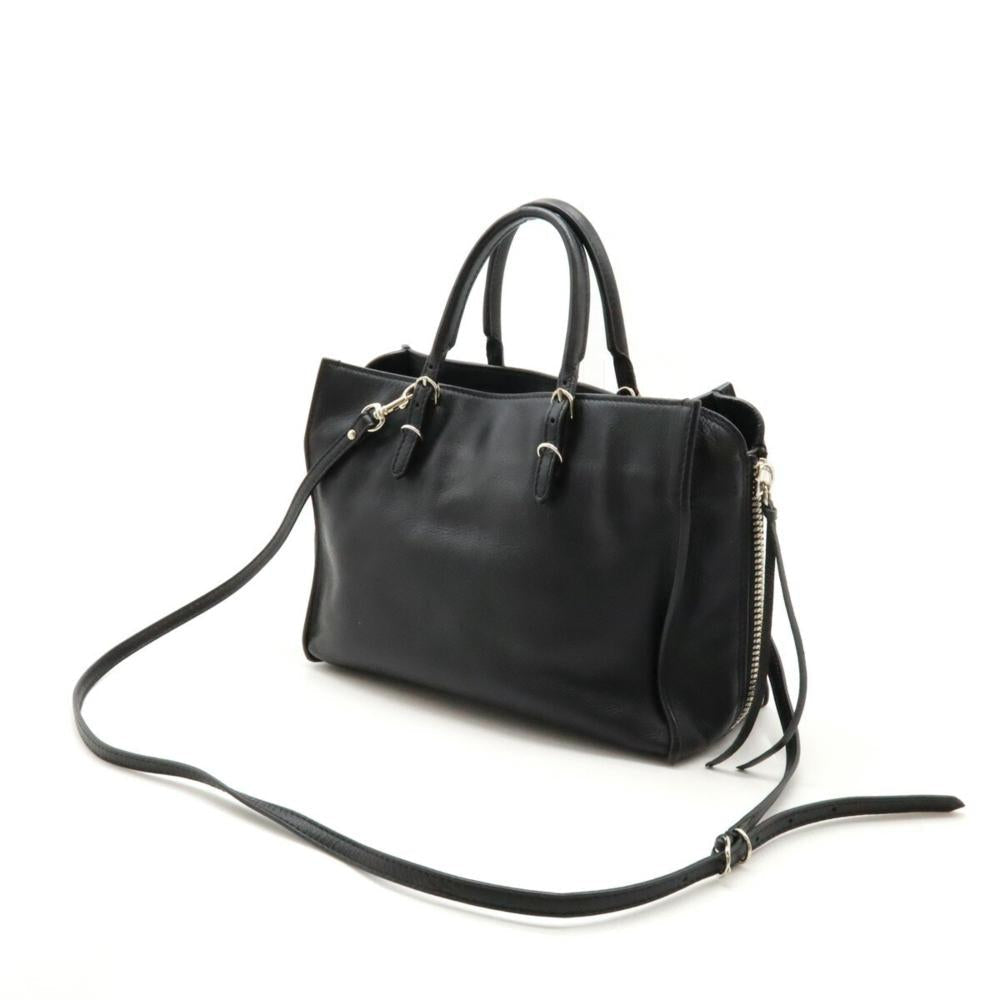 Black Leather Balenciaga Shoulder Bag