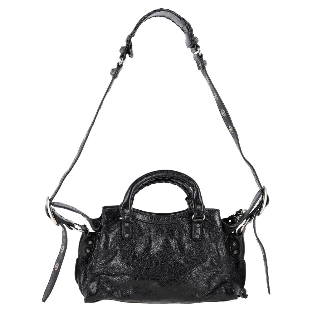 Black Leather Balenciaga Handbag