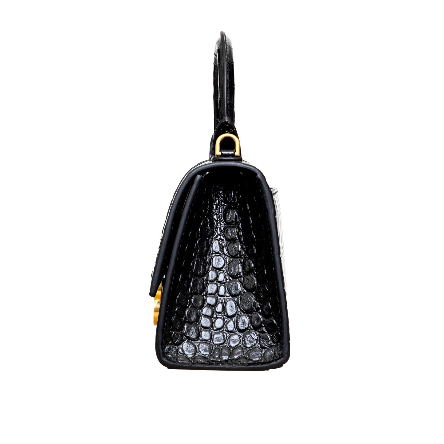 Black Leather Balenciaga Hourglass