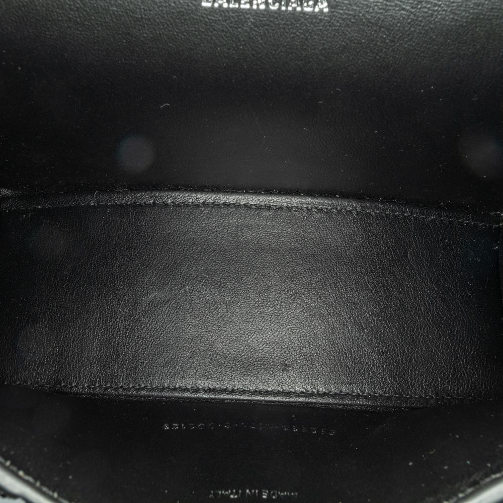 Black Leather Balenciaga Hourglass
