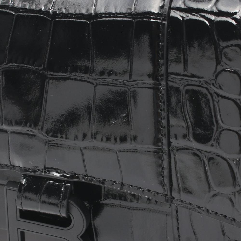 Black Leather Balenciaga Hourglass