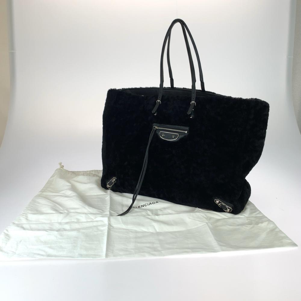 Black Leather Balenciaga Tote