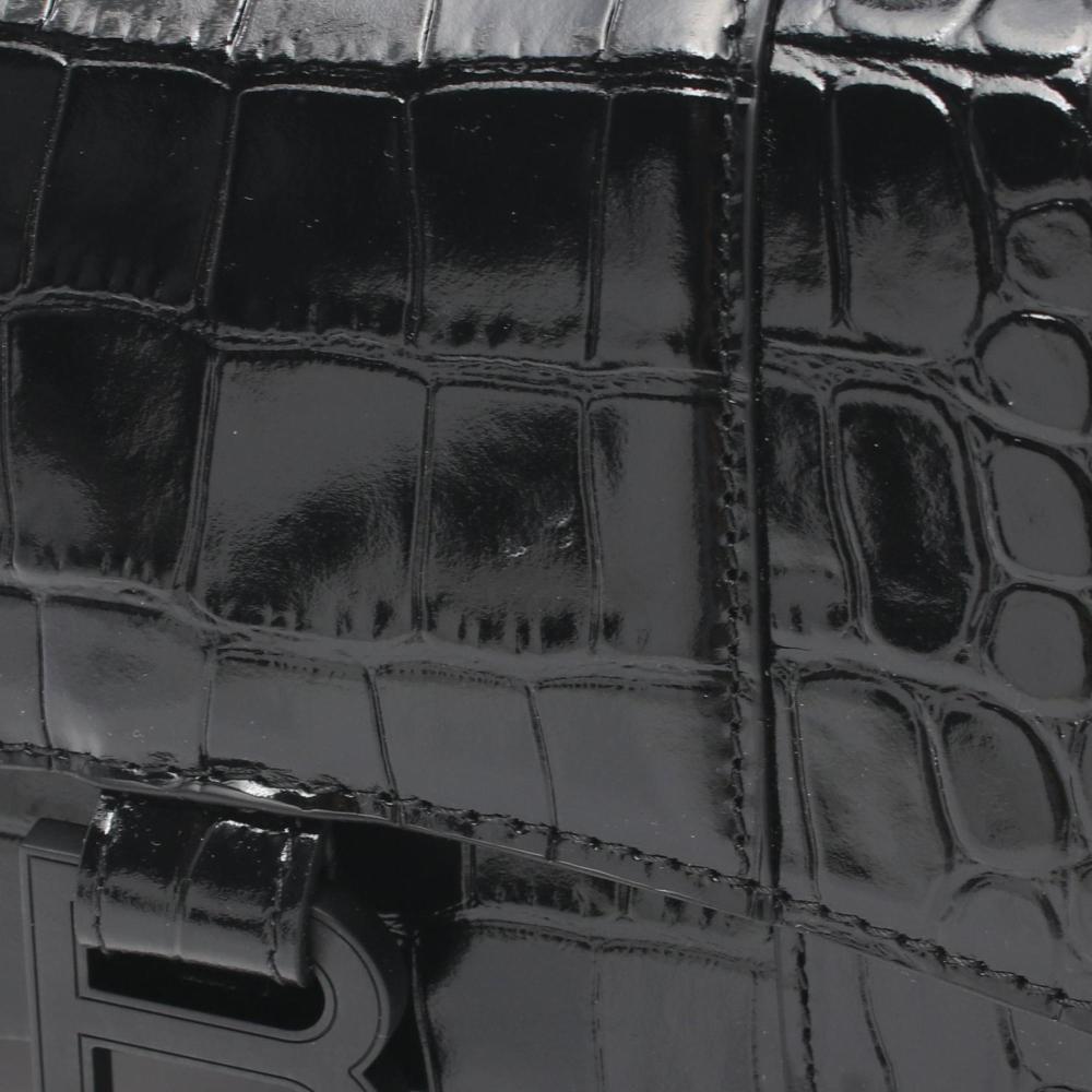 Black Leather Balenciaga Hourglass