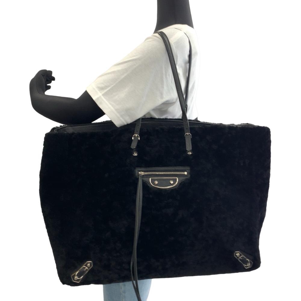 Black Leather Balenciaga Tote