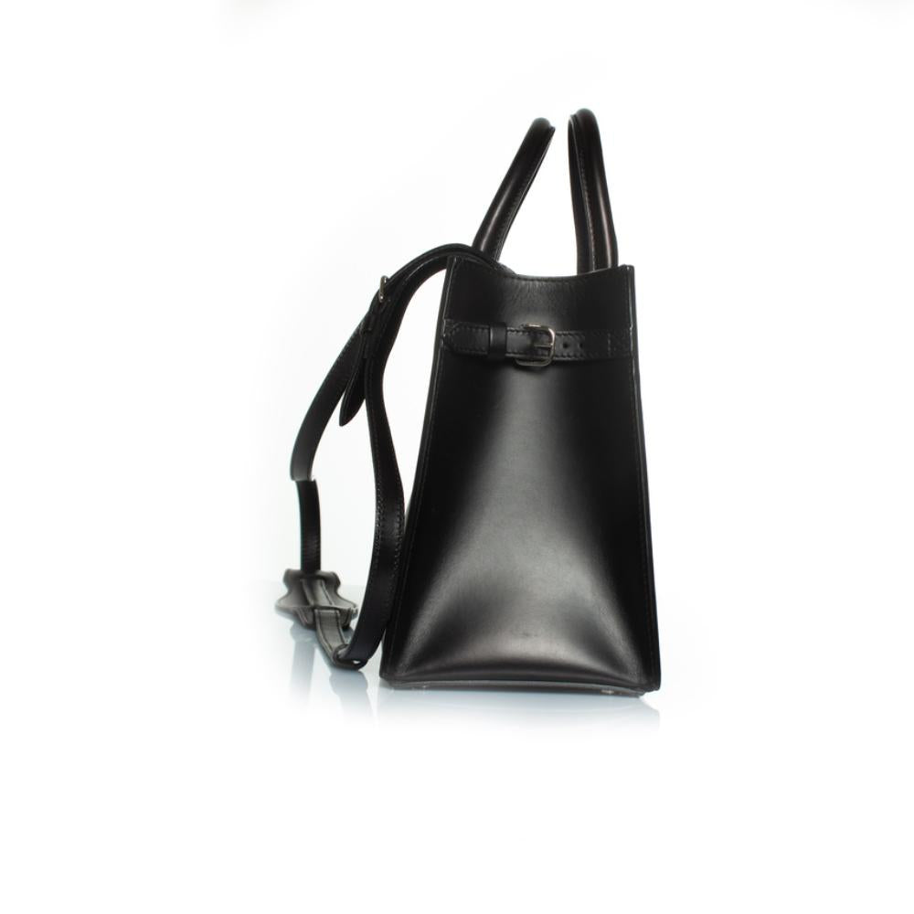 Black Leather Balenciaga Tote