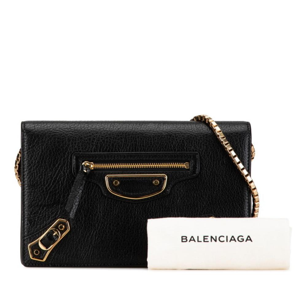 Black Leather Balenciaga Shoulder Bag