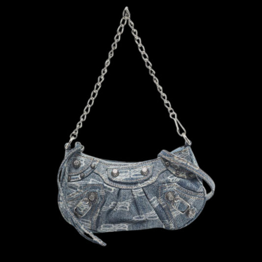 Blue Denim Balenciaga Shoulder Bag