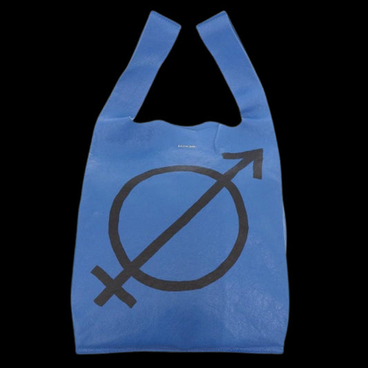 Blue Leather Balenciaga Shopper