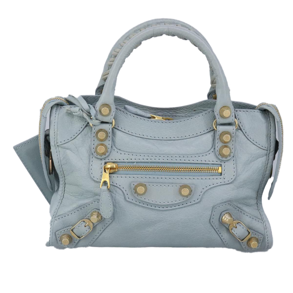 Blue Leather Balenciaga City