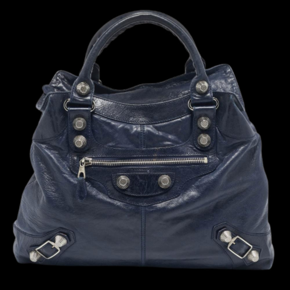 Blue Leather Balenciaga Tote