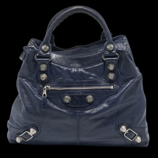 Blue Leather Balenciaga Tote