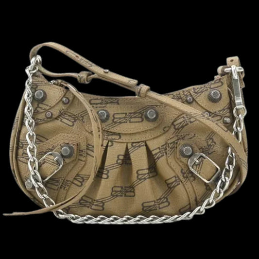Brown Fabric Balenciaga Shoulder Bag