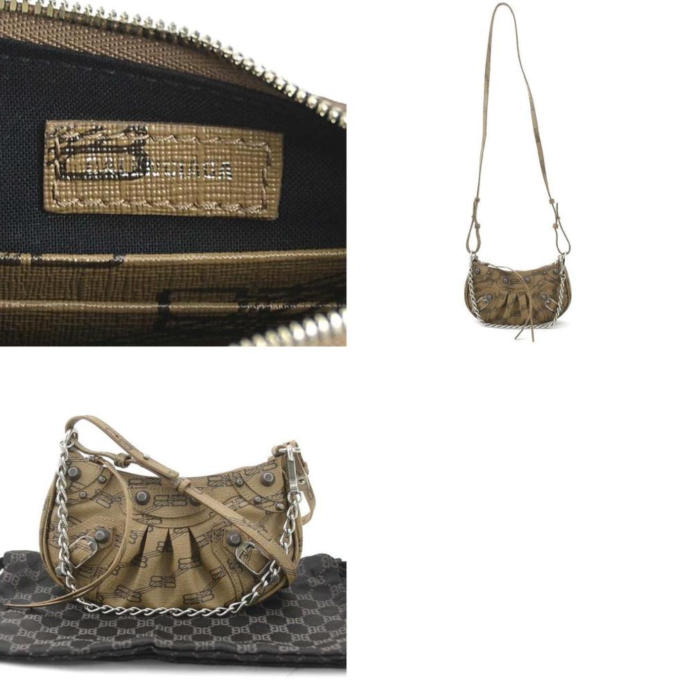 Brown Fabric Balenciaga Shoulder Bag