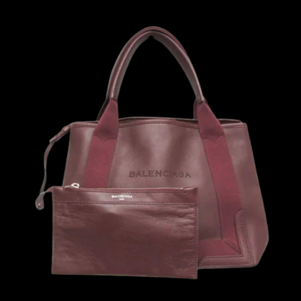 Burgundy Leather Balenciaga Cabas