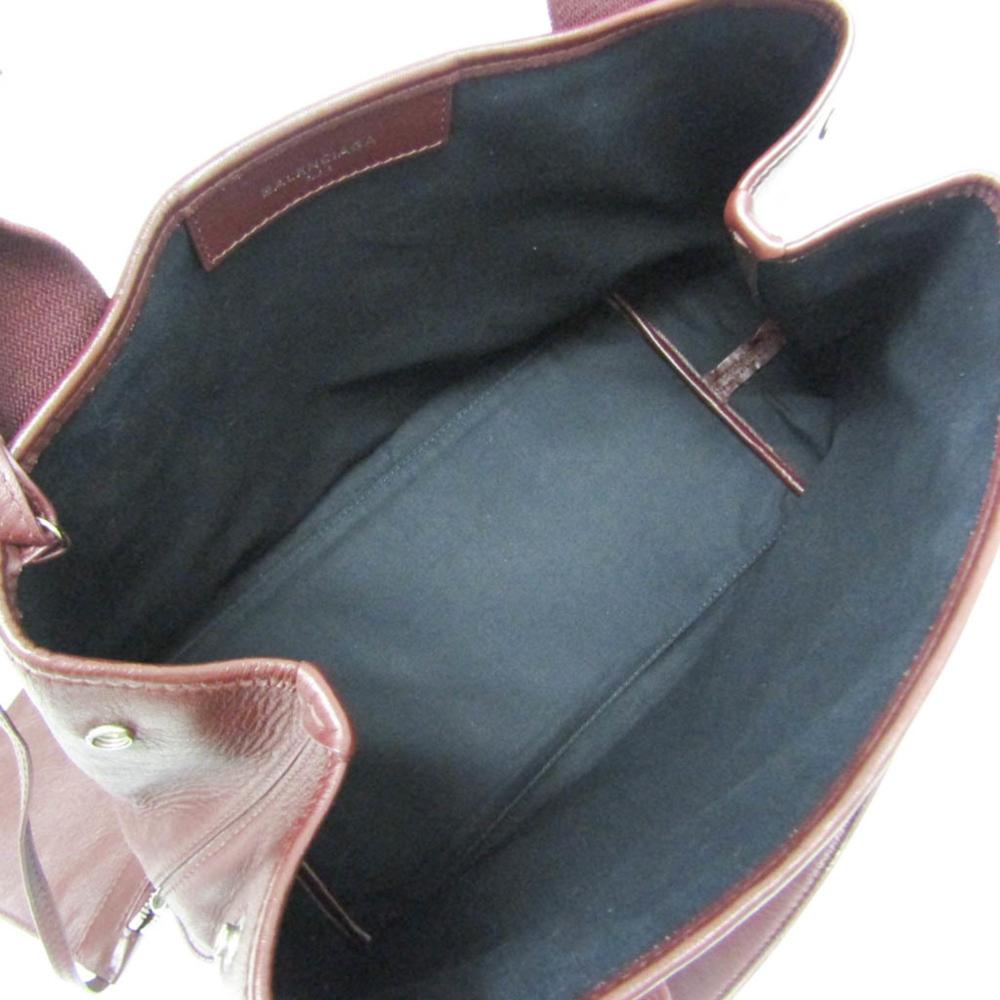 Burgundy Leather Balenciaga Cabas