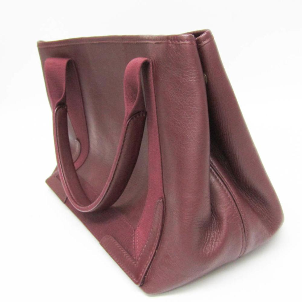 Burgundy Leather Balenciaga Cabas