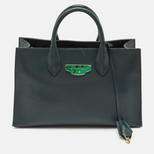 Green Leather Balenciaga Tote