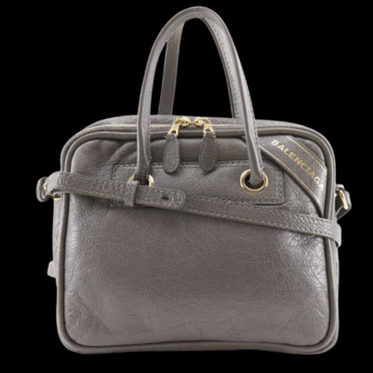 Grey Leather Balenciaga Handbag