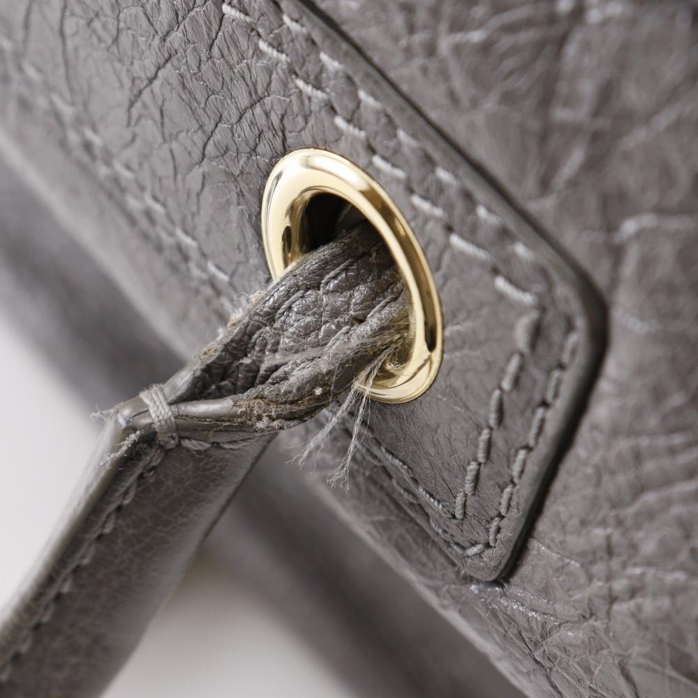 Grey Leather Balenciaga Handbag