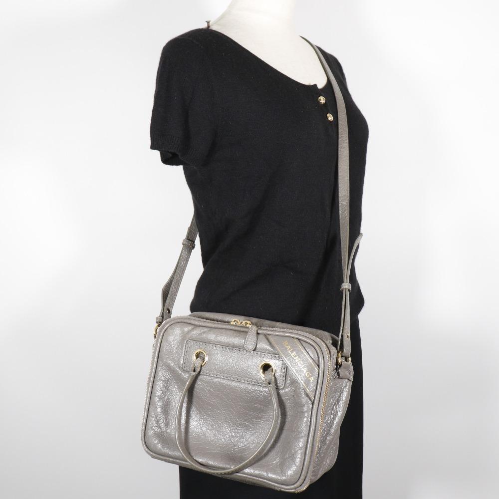 Grey Leather Balenciaga Handbag
