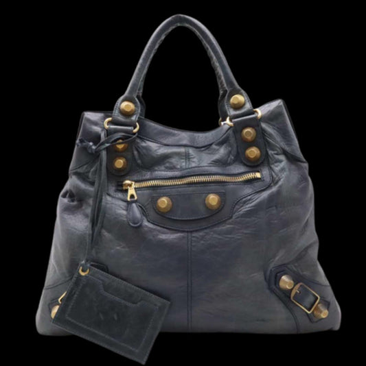 Grey Leather Balenciaga Giant