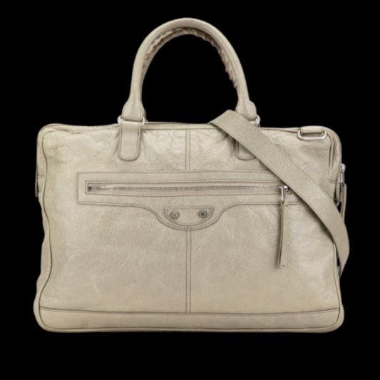 Grey Leather Balenciaga Handbag