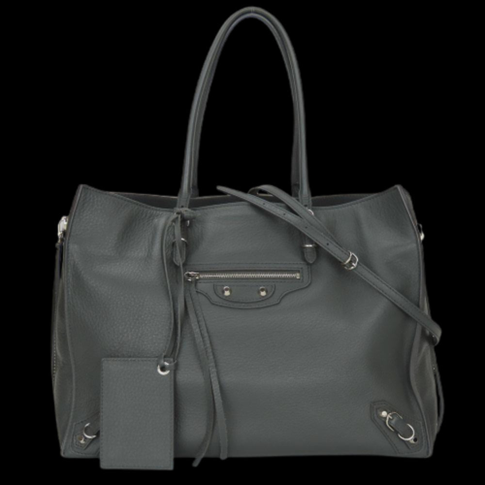 Grey Leather Balenciaga Tote