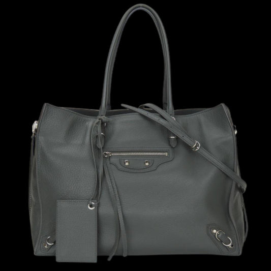Grey Leather Balenciaga Tote