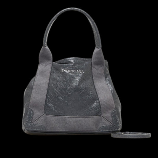 Grey Leather Balenciaga Cabas