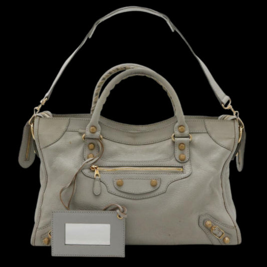 Grey Leather Balenciaga Giant
