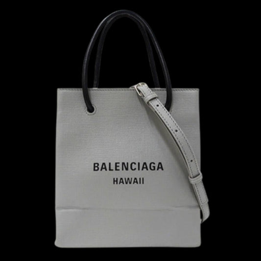 Grey Leather Balenciaga Tote