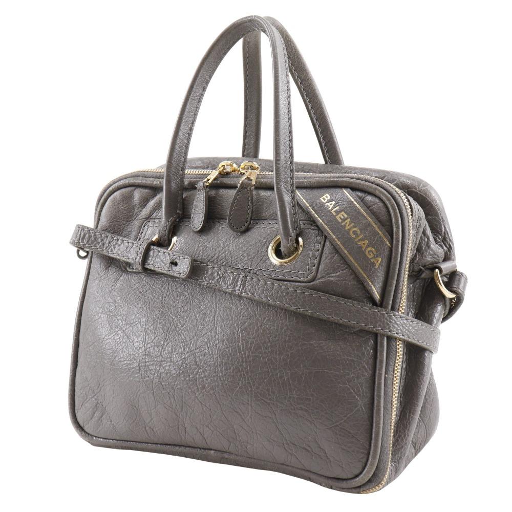 Grey Leather Balenciaga Handbag