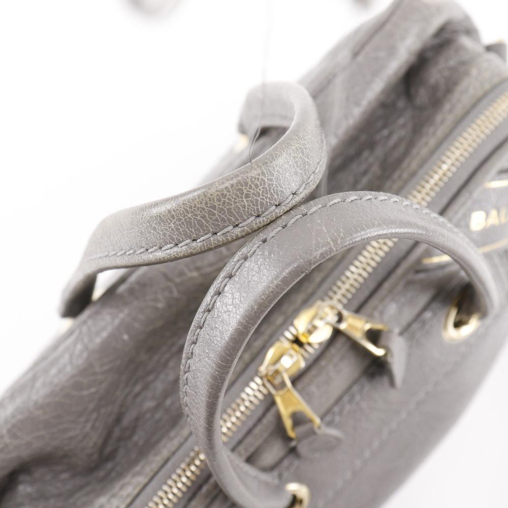 Grey Leather Balenciaga Handbag