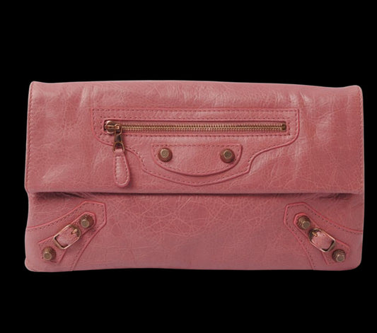 Pink Leather Balenciaga Clutch