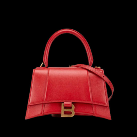 Red Leather Balenciaga Hourglass