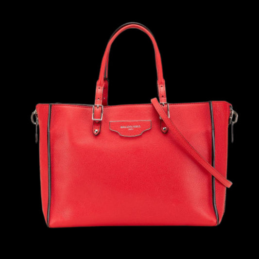 Red Leather Balenciaga Papier