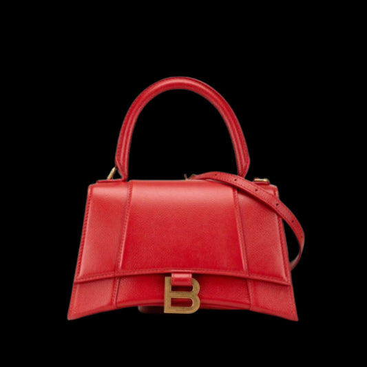 Red Leather Balenciaga Hourglass