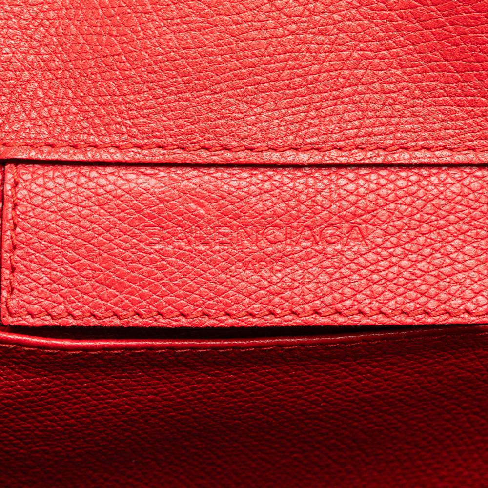 Red Leather Balenciaga Papier