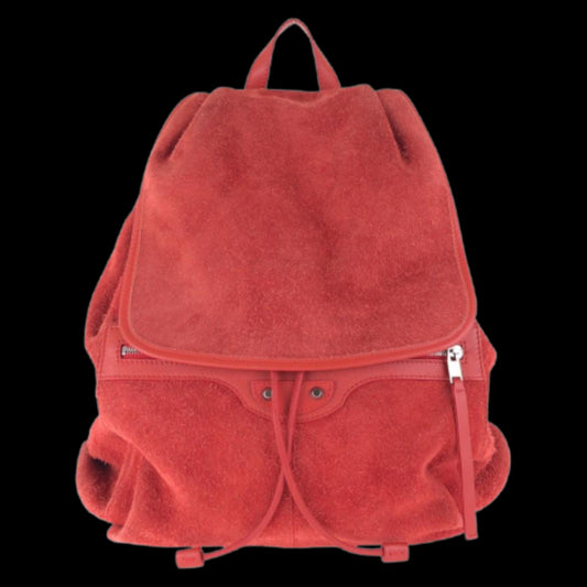 Red Suede Balenciaga Backpack
