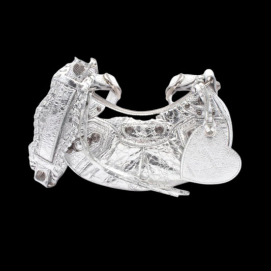 Silver Leather Balenciaga Shoulder Bag