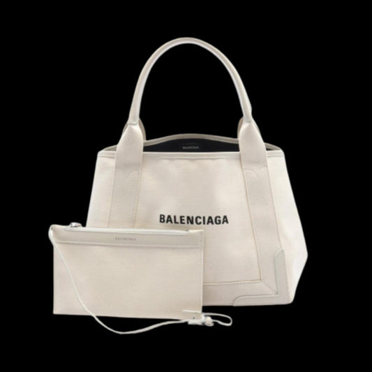 White Canvas Balenciaga Cabas