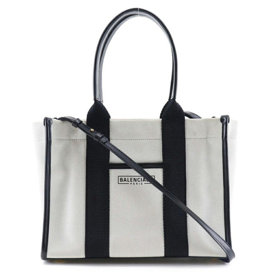 White Canvas Balenciaga Tote
