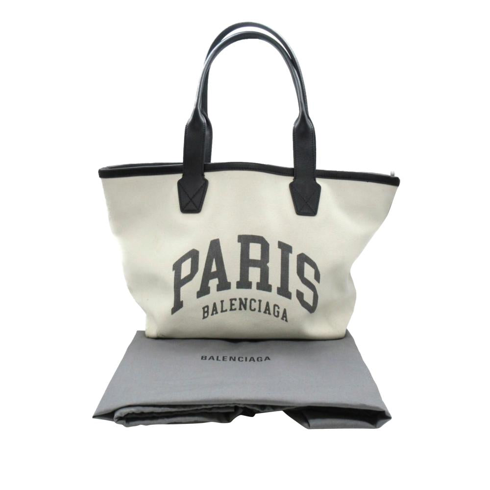 White Canvas Balenciaga Tote