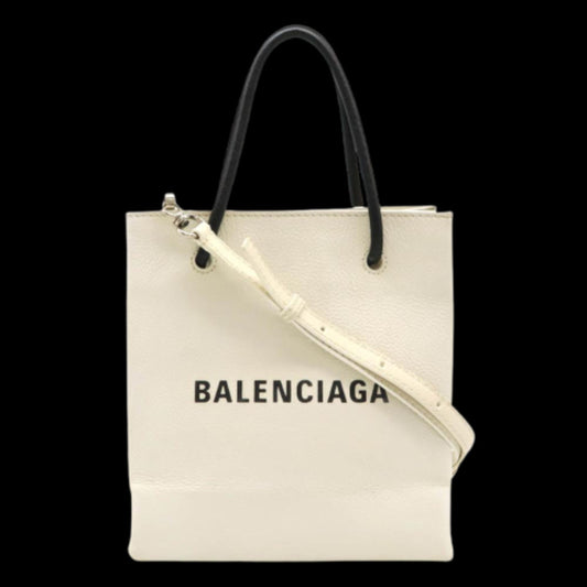 White Leather Balenciaga Tote
