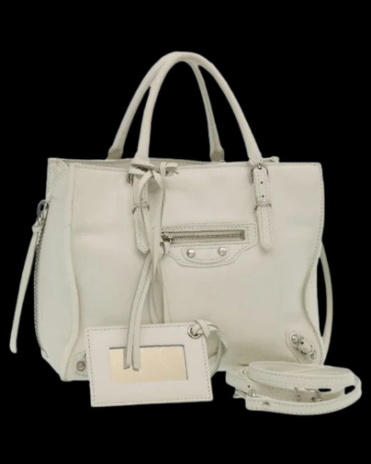 White Leather Balenciaga Shoulder Bag