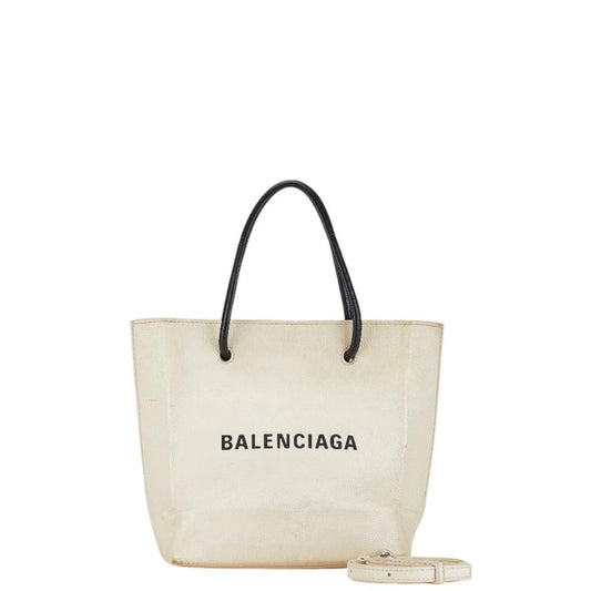 White Leather Balenciaga Tote