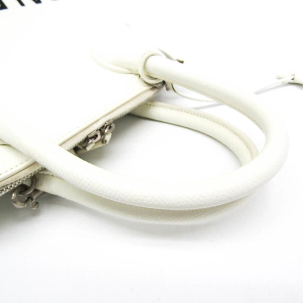 White Leather Balenciaga Ville