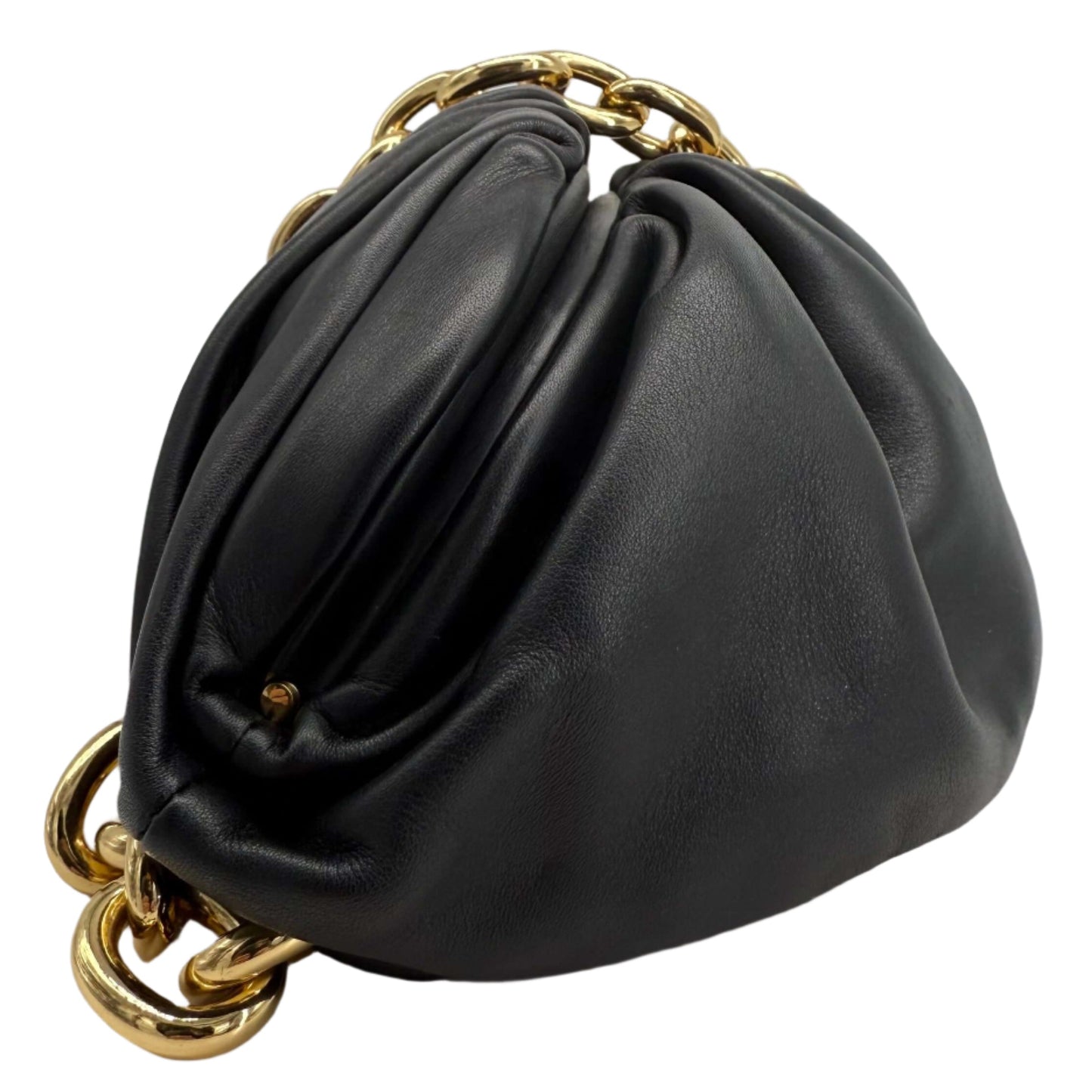 Bottega Veneta The Pouch Chain – Calfskin Leather with Gold Chain Strap