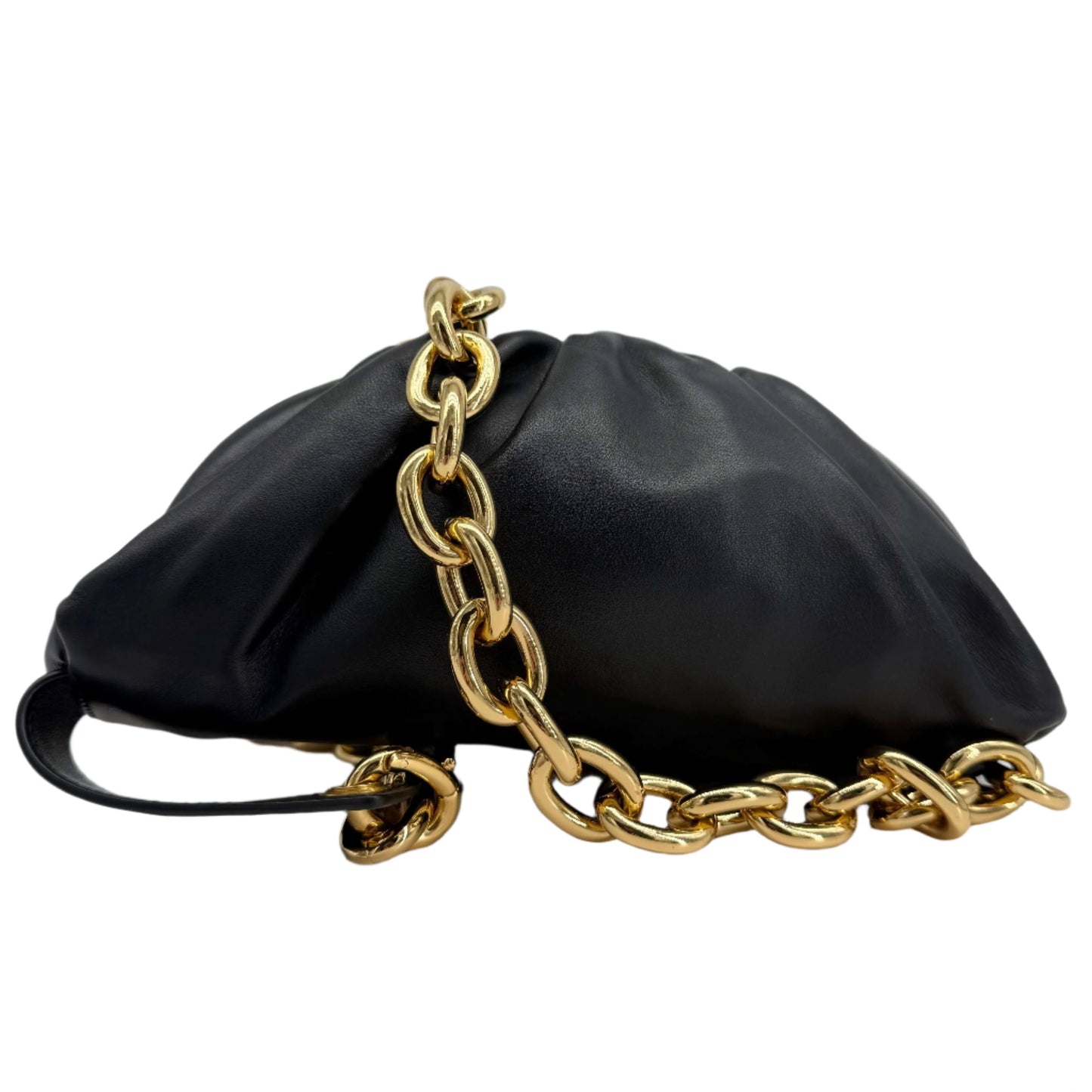 Bottega Veneta The Pouch Chain – Calfskin Leather with Gold Chain Strap