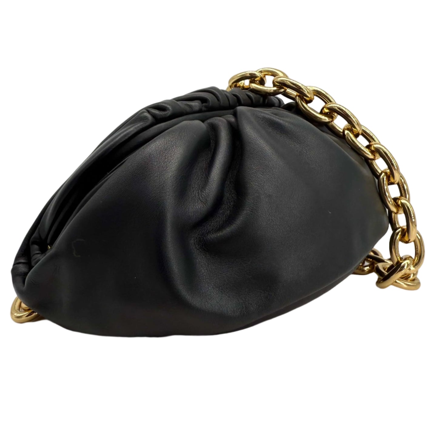 Bottega Veneta The Pouch Chain – Calfskin Leather with Gold Chain Strap